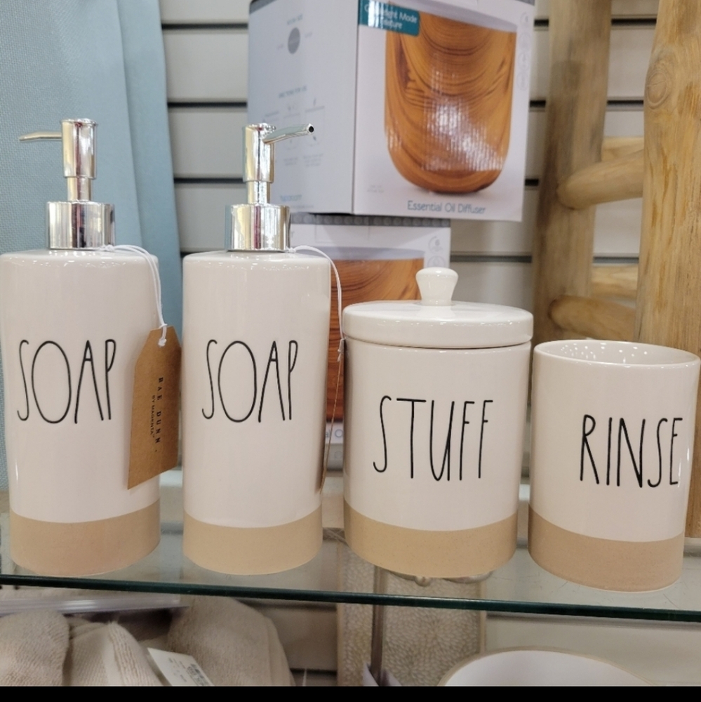 Soap dispenser white beige